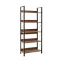 Hanah Home Ktp-850-Oo-1 Estantería de Nogal con Estructura Metálica, 73x172x35 cm, Tablero Melamina.